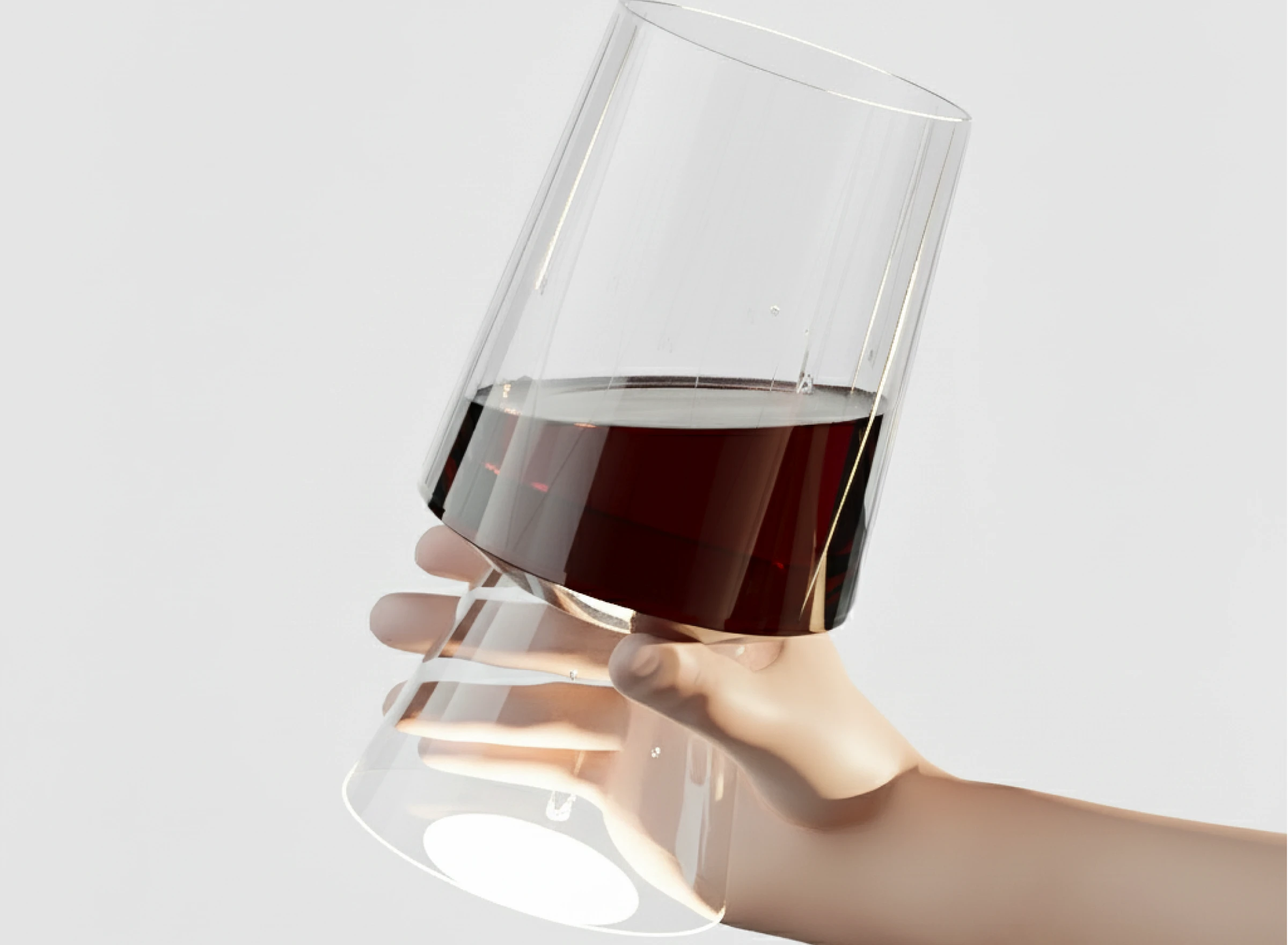 Aethel glass held in hand