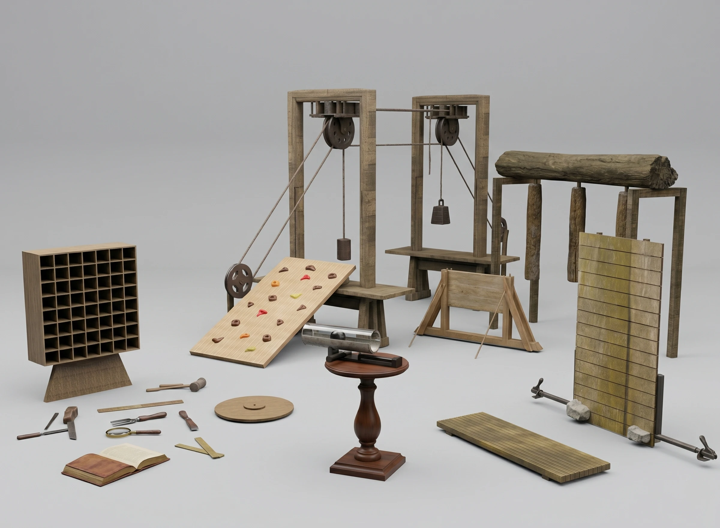 Wooden mechanisms and assets